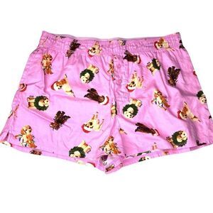 PINK Sleepwear Sleep Shorts  Christmas Dog Puppy Design S